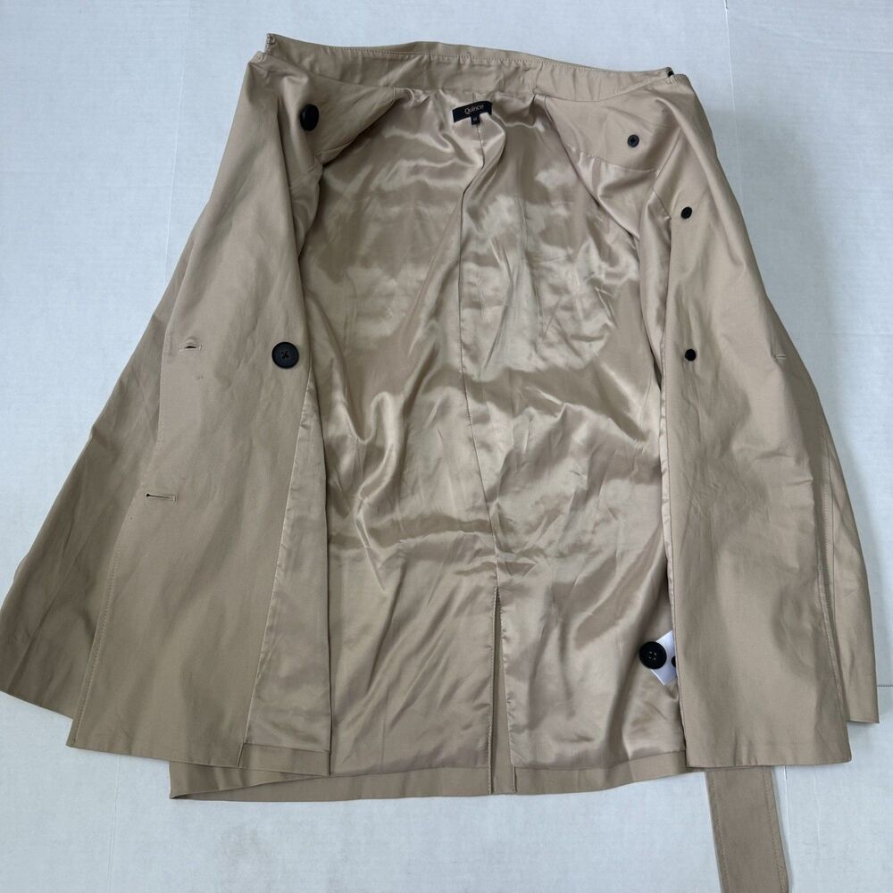 Quince Women Comfort Stretch Short Trench Coat Tan Khaki Outerwear Medium - Picture 11 of 14
